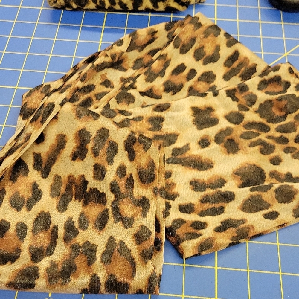 Leopard Print Double Layer Scarf Shrug 6" x 35"